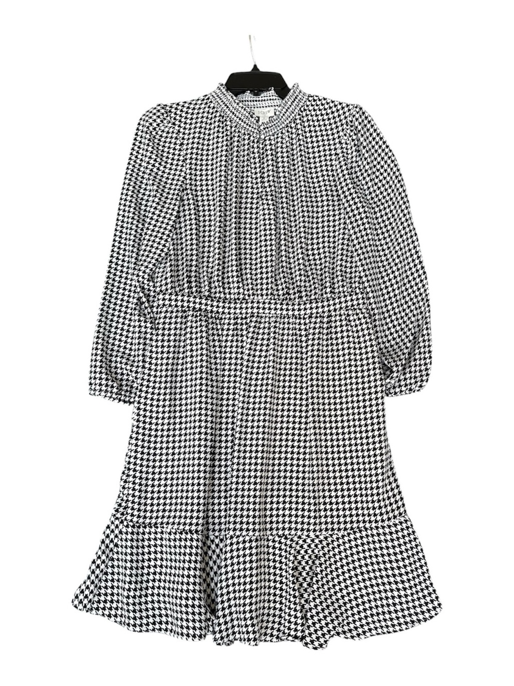 J. Crew Women’s Black & White Houndstooth Long-Sleeved Midi Dress